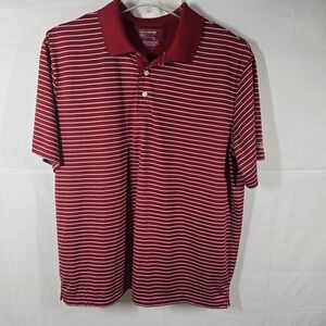 Chaps Golf Polo Shirt XL Red White Striped Stay-Dry Performance Mens‎